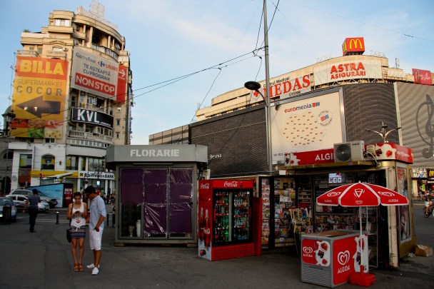 Public space = media space, Piata Unirii, central Bucharest